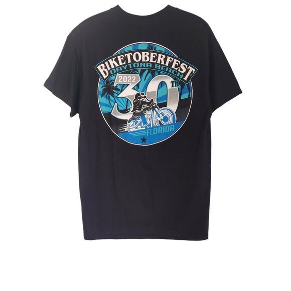 Daytona Beach 2022 30th Biketoberfest T-Shirt Florida Logo Cotton Medium NWT NEW - Picture 1 of 9